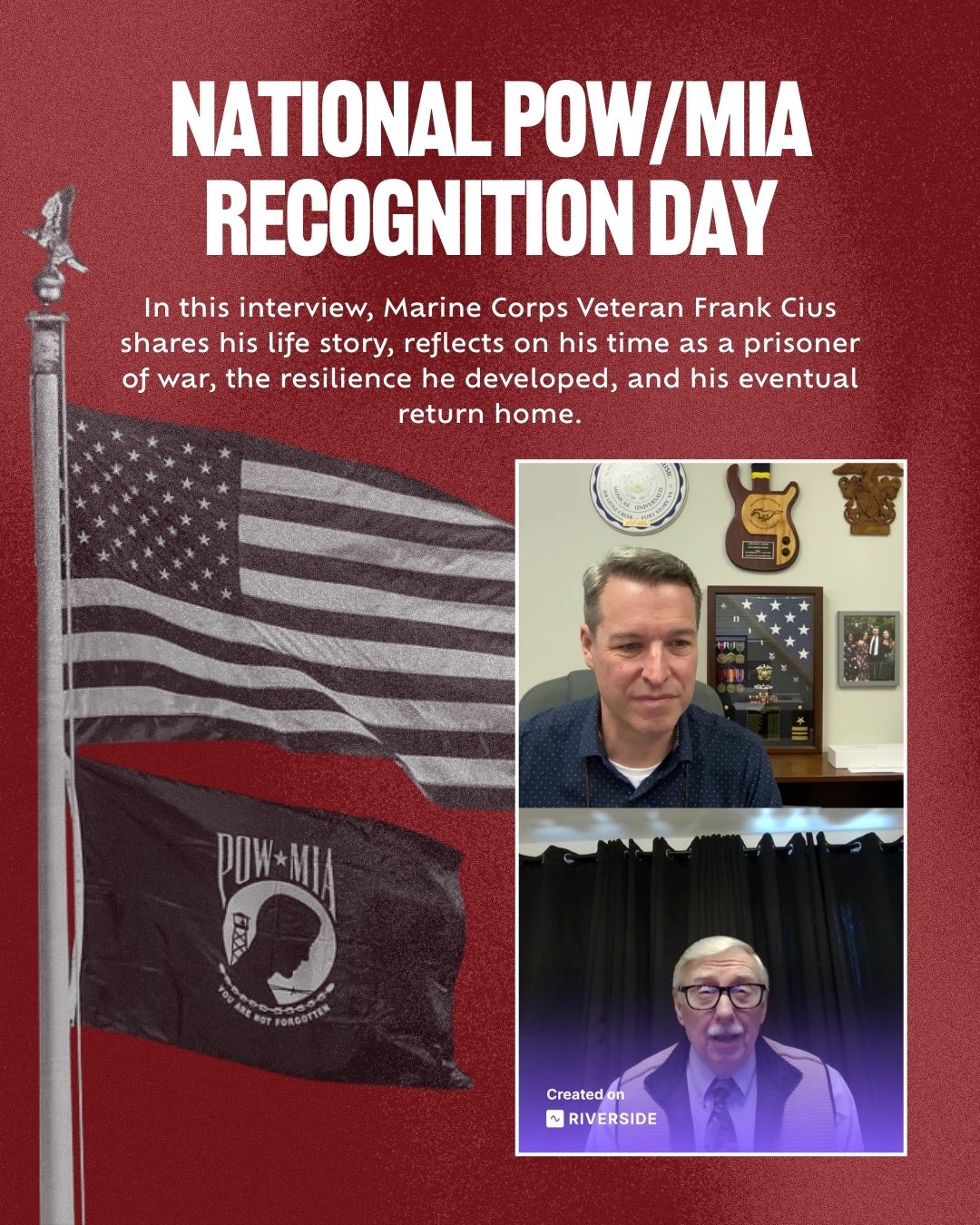 Marine Corps Veteran Frank Cius shares his powerful story